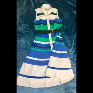Karen Millen Striped Colour-Blocking Dress